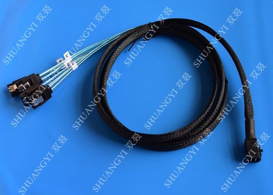 China Interne Minisas van HD Kabel (sff-8643) aan 4 SATA Voorwaartse Doorbraakkabel 3,3 Voeten/1M leverancier