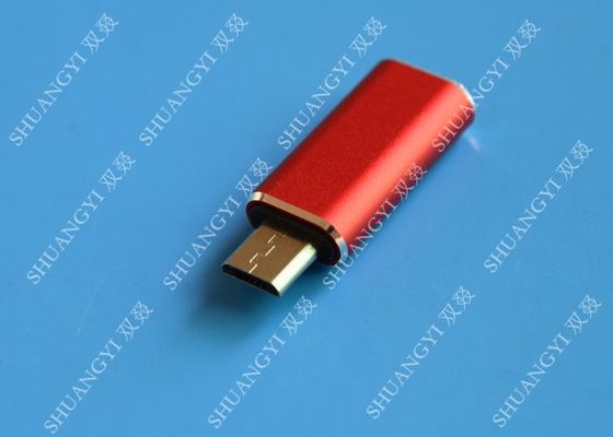 China Rood USB 3,1 Typec Mannetje aan Micro USB 5 Speldmicro USB Slank voor Celtelefoon leverancier